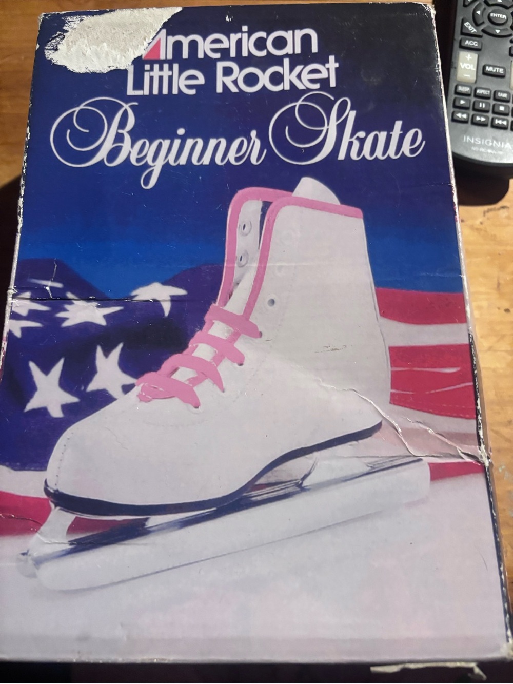 Kids White and Pink Ice Skates - Beginner
